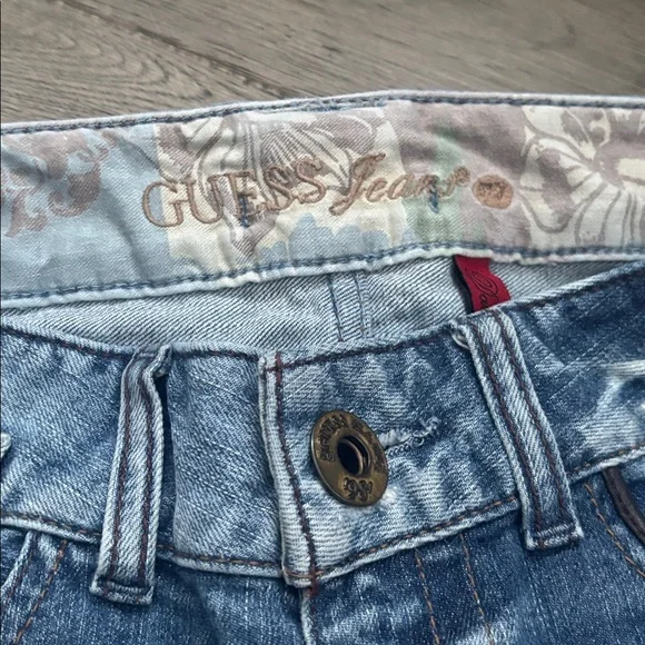 Guess | Vintage Y2K Stretch Light Blue Embellished Studded Skinny Jeans Size 27 - Picture 5 of 16
